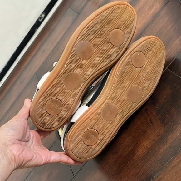 Maje Metallic Gold and White High-Top Sneakers size 40 Y2K 90's - Picture 8 of 14